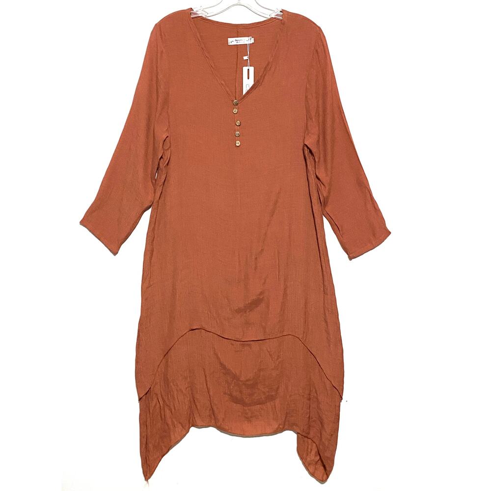 Depending On The Horizon Rustic Asymmetrical Tunic Dress XXL Flowy Boho Chic NWT